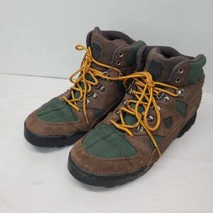 K Swiss Lace‎ Up Hiking Ankle Boots Womens Size 10 US Brown Green Y2K EUC